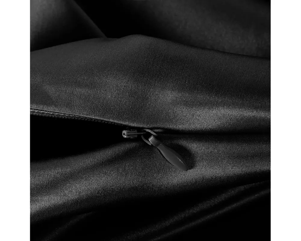 Ailoria Kopfkissenbezug Maulbeerseide 80 x 40 cm Midnight Black