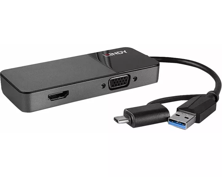LINDY USB 3.0 Type A and C, to HDMI & VGA Converter