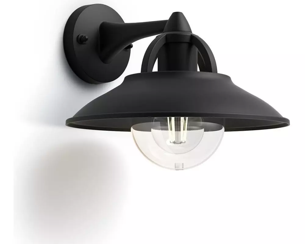 Philips Wandleuchte Cormorant, E27, 42 W, Schwarz