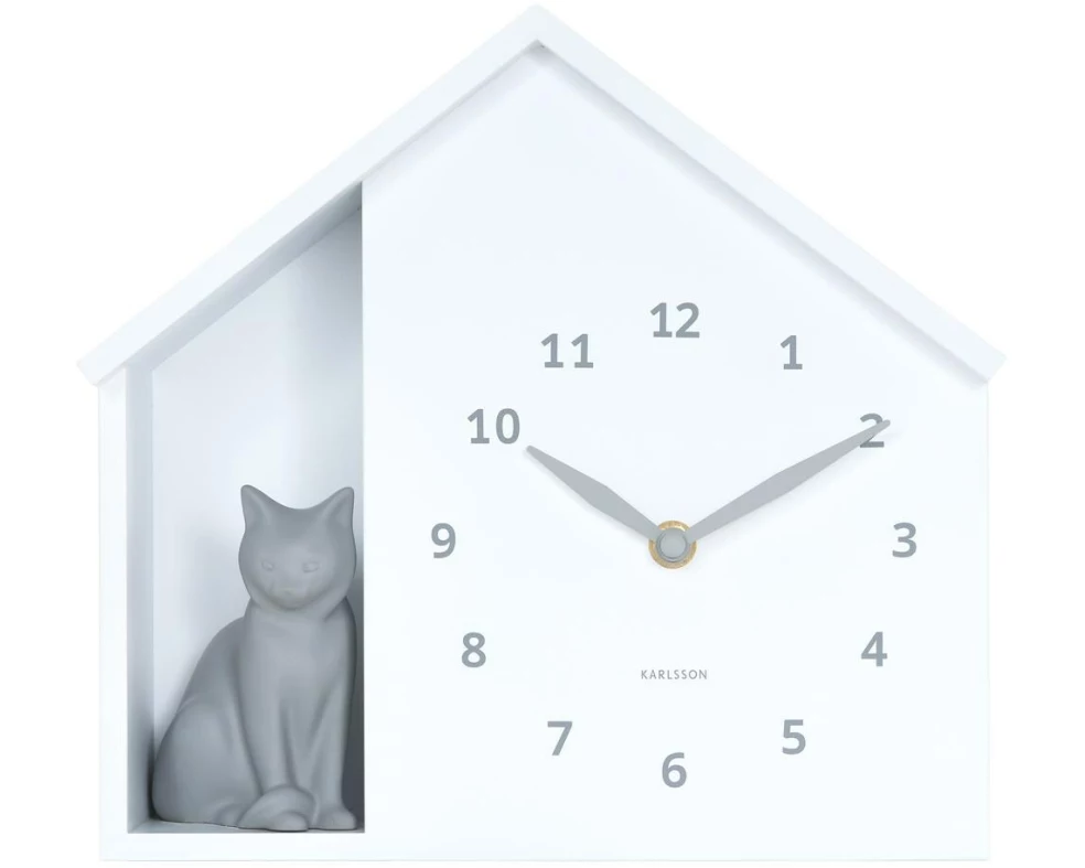 KARLSSON Wanduhr Sitting Cat White
