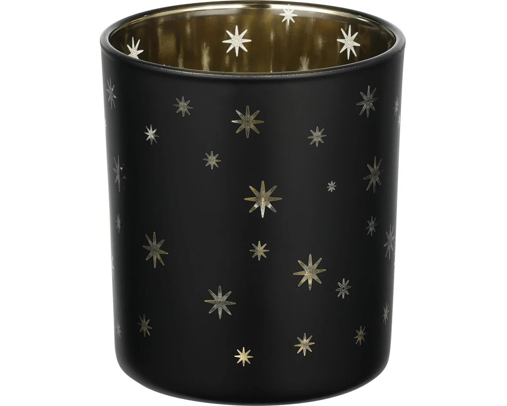 EGLO Teelichthalter Lukut 8 cm Gold/Schwarz, Glas