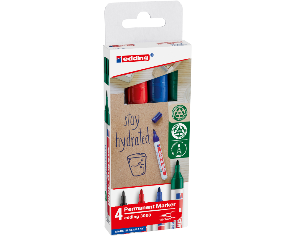 edding Permanent-Marker 3000 4 Stück