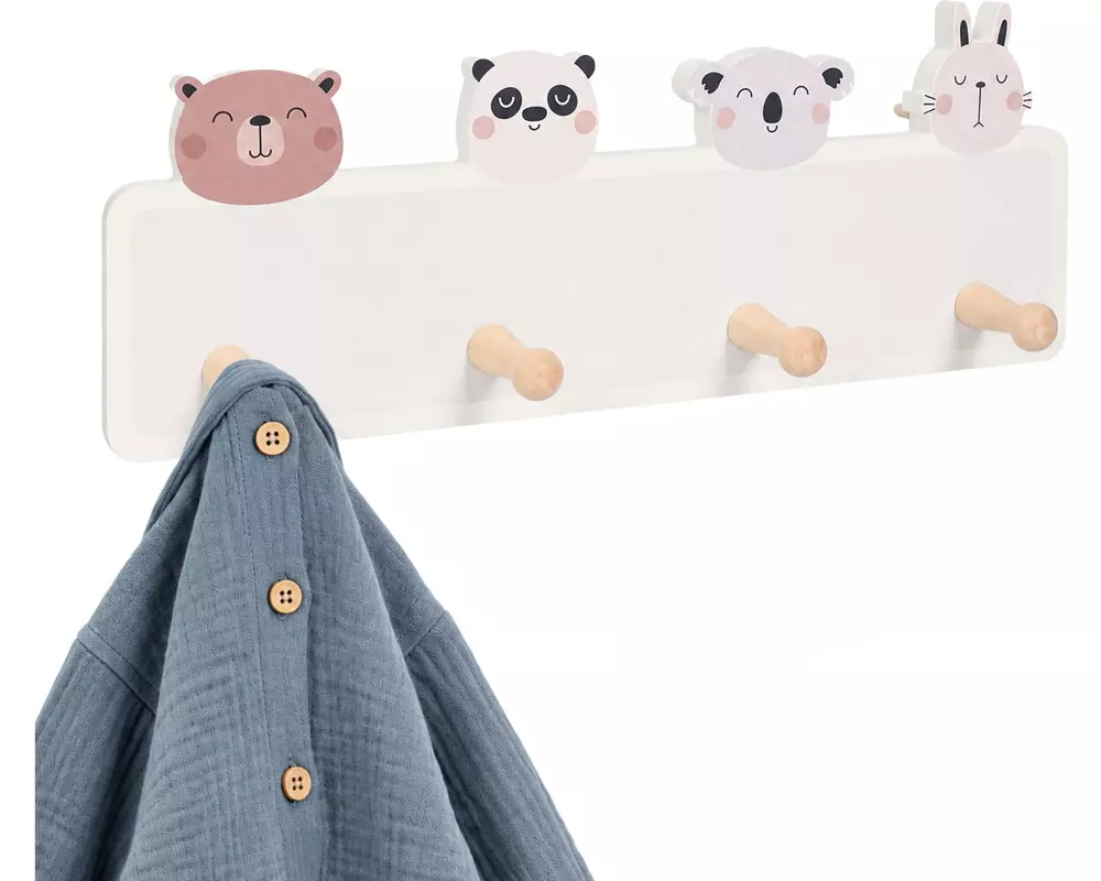 relaxdays Kindergarderoben x , Braun/Grau/Rosa