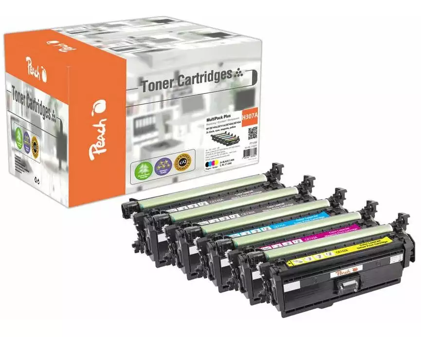 Peach Tonerset HP No. 307A XL 2x Black, 1x Cyan, Magenta, Yellow