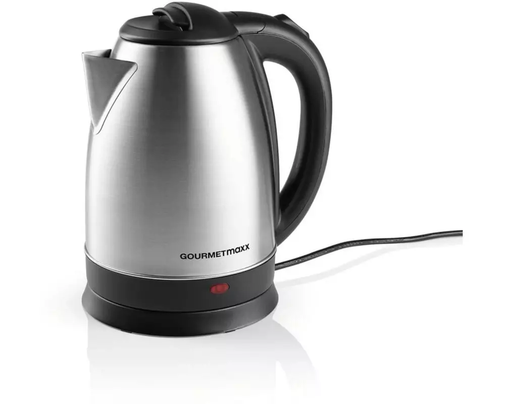 GOURMETmaxx Wasserkocher 1.8 l, Schwarz/Silber