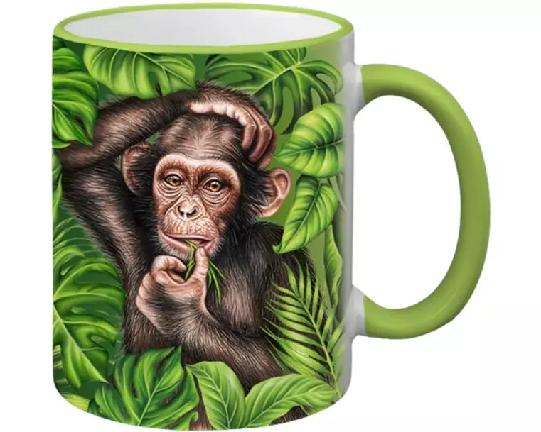 creanorm Tasse Wild Affe 330 ml, 1 Stück, Hellgrün