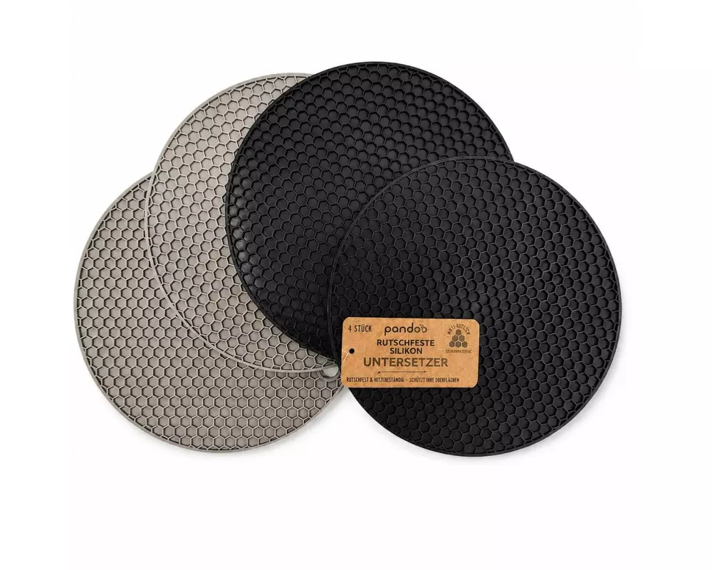 pandoo Silikon-Untersetzer 4er-Set Mehrfarbig