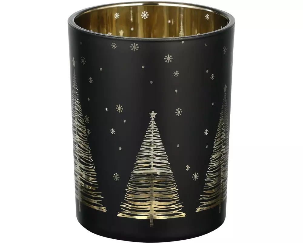EGLO Weihnachtswindlicht Lukut Ø 10 cm, Gold/Schwarz