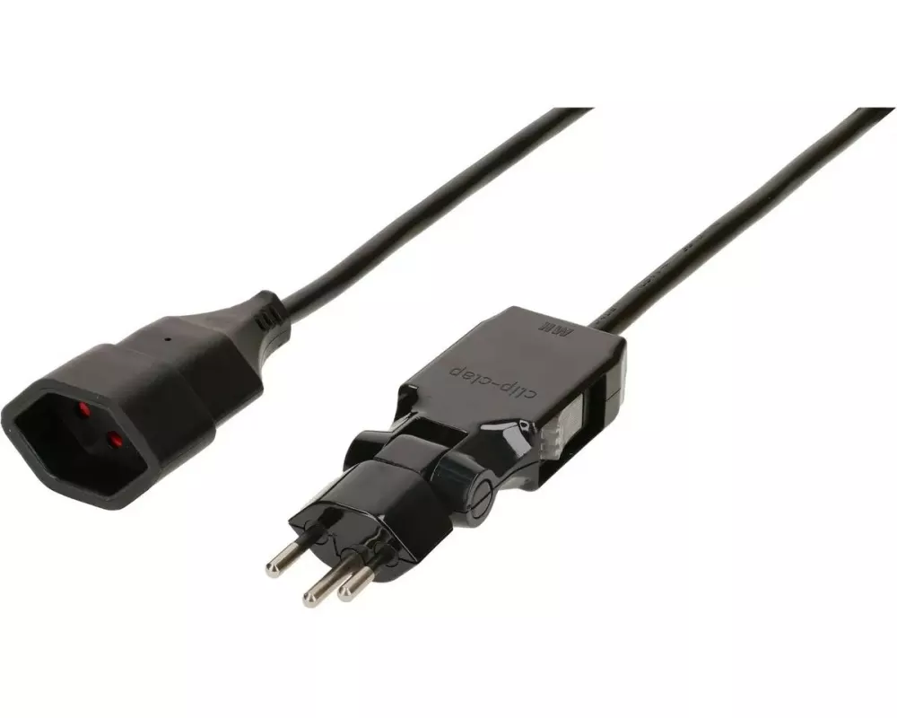 Max Hauri Verlängerungskabel 3 m T13 - T12 Clip-Clap, Schwarz