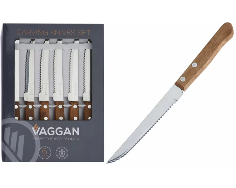 FS-STAR Steakmesser 6Stk. mit Holzgriff