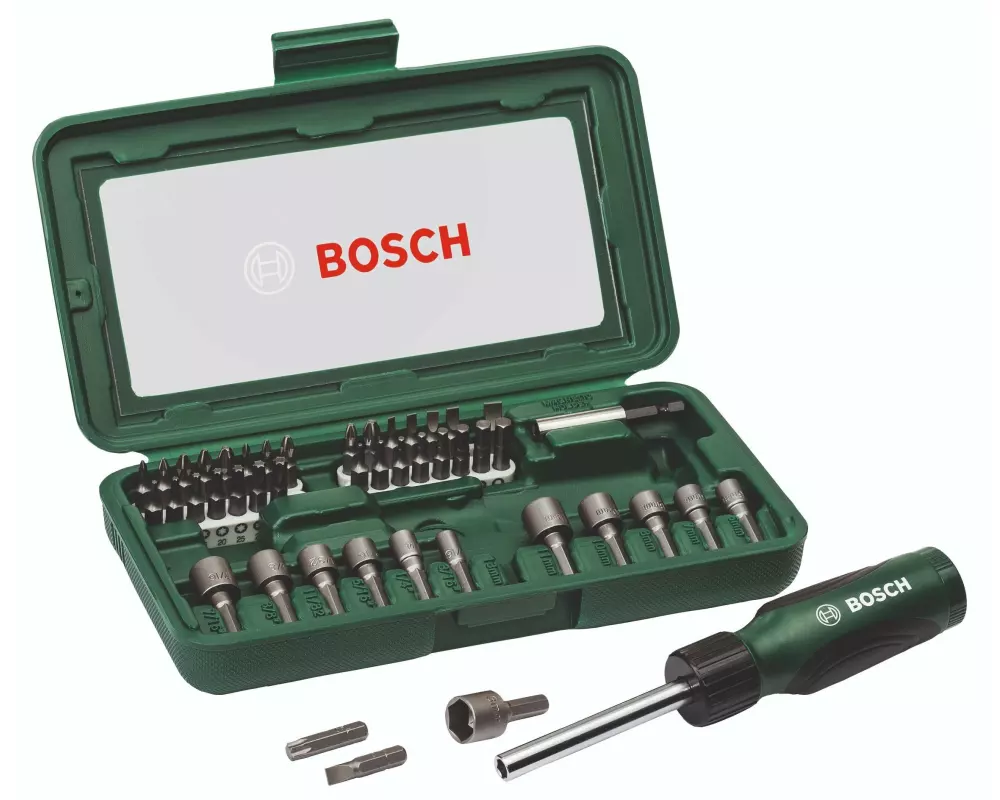 Bosch Bit-Set mit Schraubendreher, 46-teilig