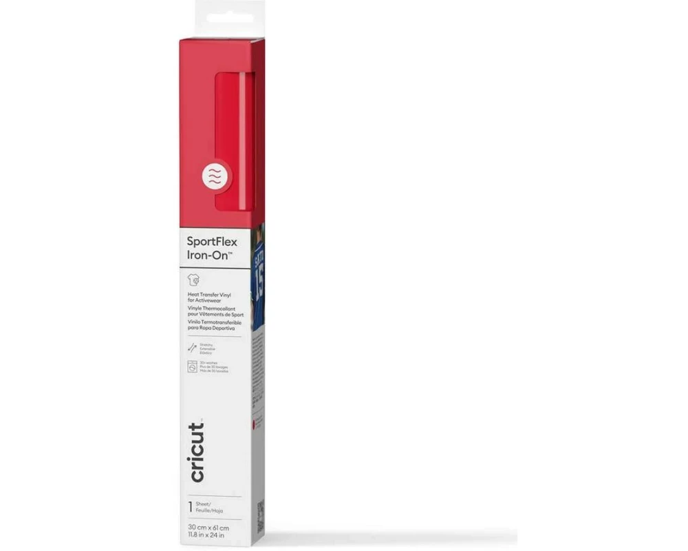 Cricut Aufbügelfolie Sportflex Iron-On 30 x 61 cm, Rot