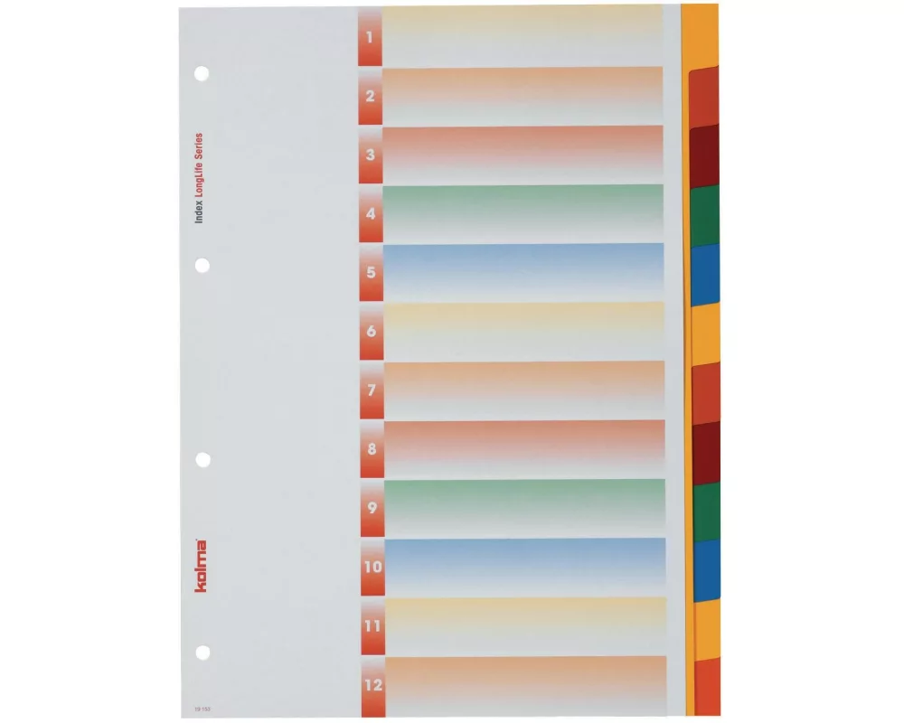 Kolma Register A4 LongLife 1-12 Farbig