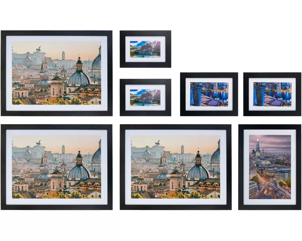 COCON Bilderrahmen 8er-Set, Schwarz