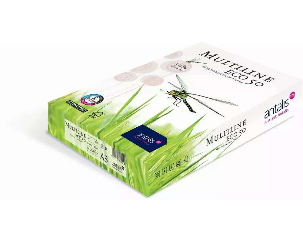 Antalis Kopierpapier Multiline Eco 50 A3, Weiss, 80 g/m²,500 Blatt