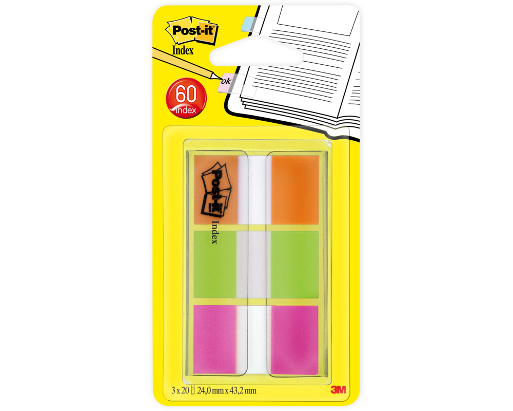 POST-IT Index 7100102571 25.4x43.2mm ass. 3x20 Blatt