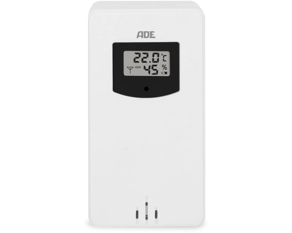 ADE WS1002 Ersatz-Aussensensor mit Display, weiss