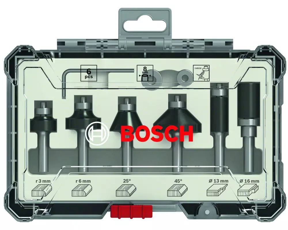 Bosch Professional Fräserset 8-mm-Schaft 6-teilig
