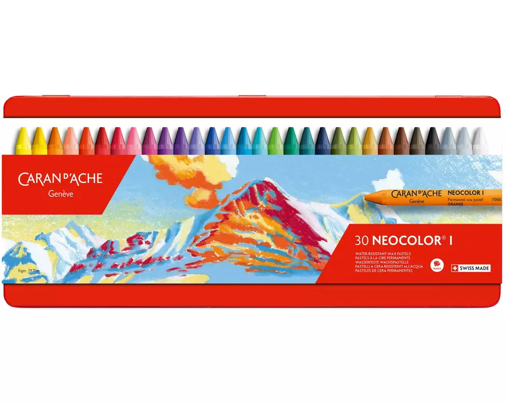Caran d'Ache Wachsmalstifte Neocolor 1 wasserfest, 30 Stück