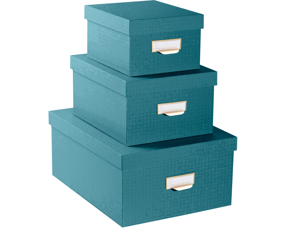 EXACOMPTA Ablagebox Officebyme 79603E blaugrün 3er-Set