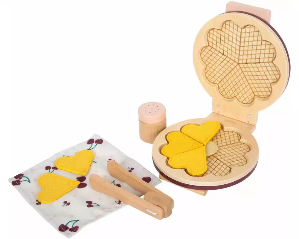 small foot Waffeleisen-Set tasty Holz, Stoff, Metall, Rot