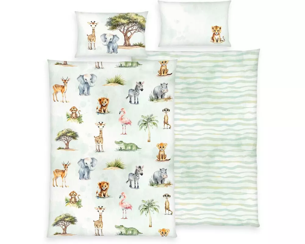 Herding Kinder Bettwäschegarnitur Safari, 40/60+100/135 cm