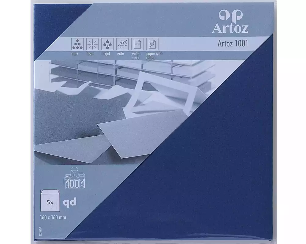 Artoz Couvert 1001, 16 x 16 cm, 5 Stück, Classic Blue