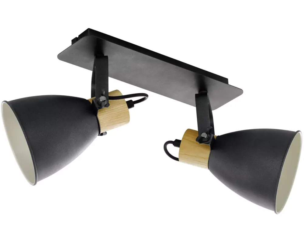 EGLO Leuchten Aufbauspot COSWARTH 2x E27, Anthrazit/Creme