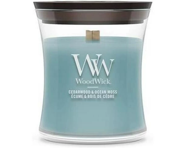 Woodwick Duftkerze Cedarwood & Ocean Moss Mini Jar