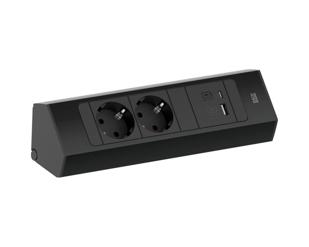 BACHMANN CASIA2 2xCEE7/3 1xUSB A/C 22W 2,0m AEH SW