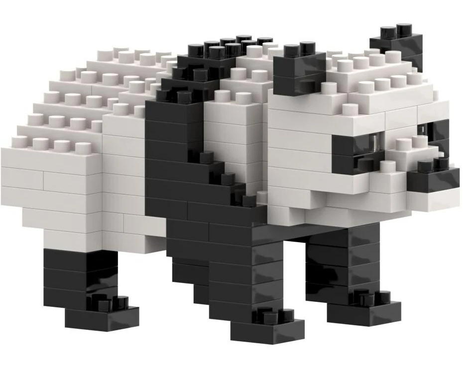 BRIXIES Bausteinmodell Panda Bär stehend aus 127 Bausteinen