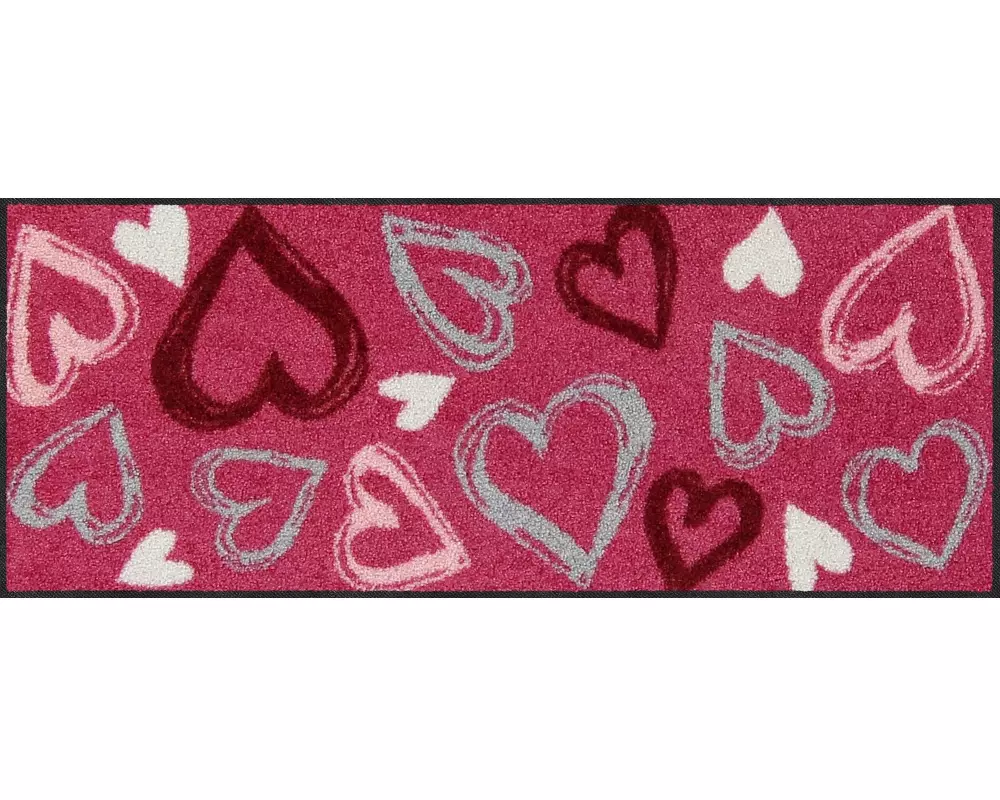 Salonlöwe Fussmatte Valentine Hearts Magenta 30 cm x 75 cm