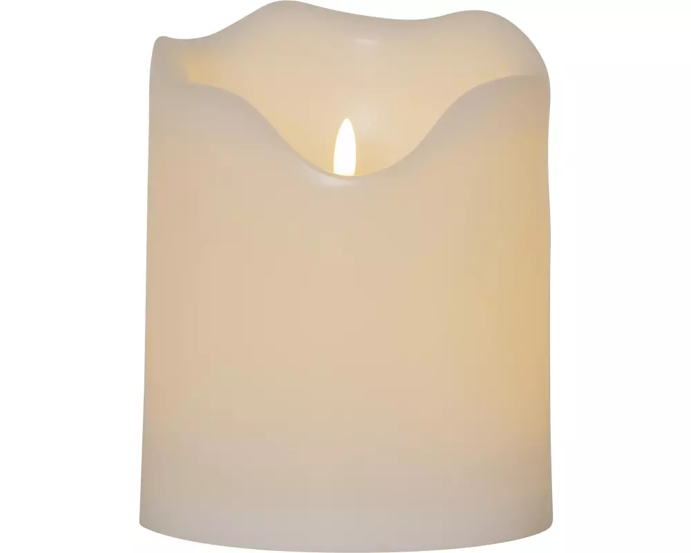 Star Trading LED-Kerze Pillar Flamme Grand Ø 16 x 20 cm, Weiss