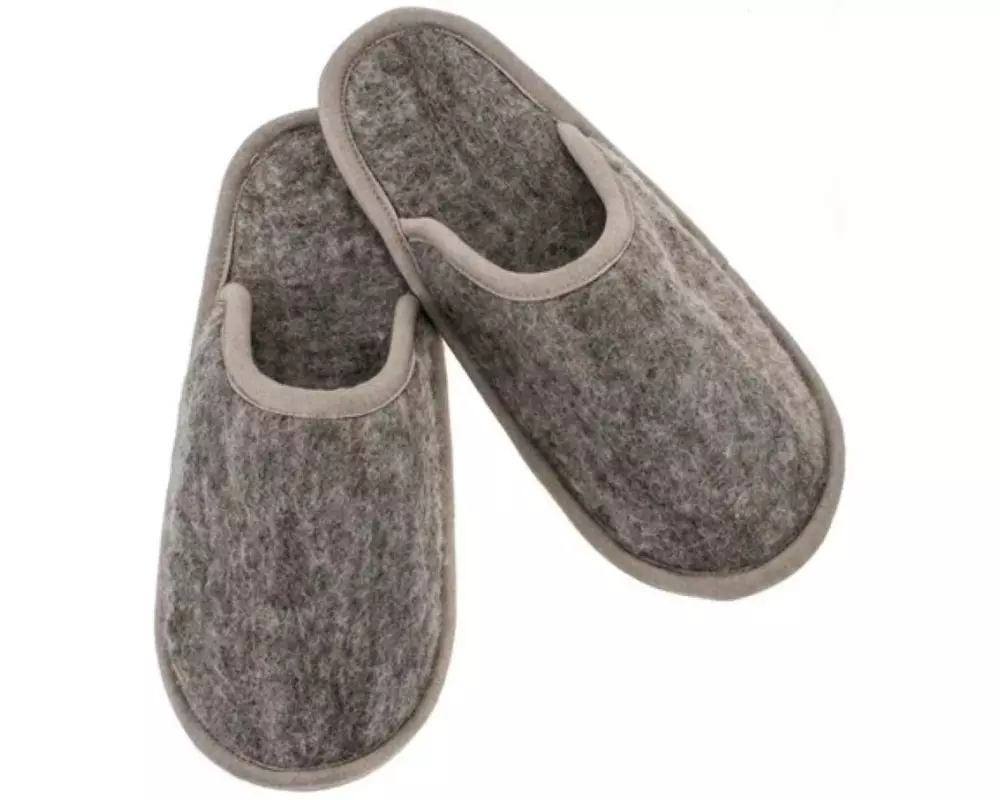 Glorex Filz-Pantoffeln Grau, Grösse S