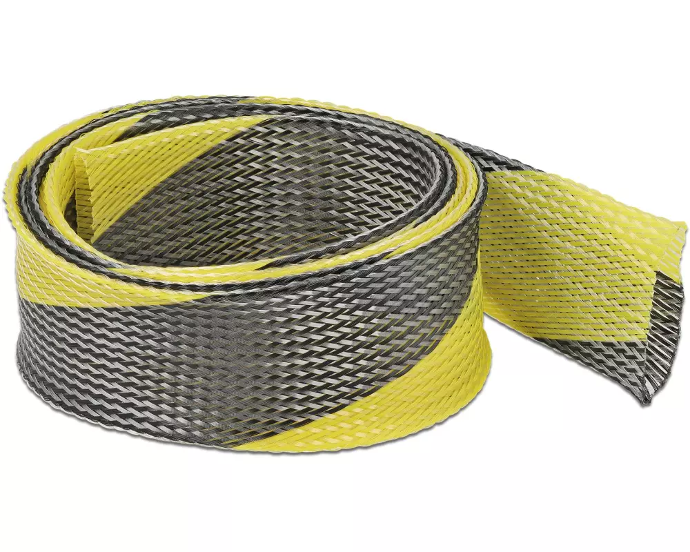 Delock Kabelschlauch dehnbar, 2 m x 50 mm Gelb Schwarz