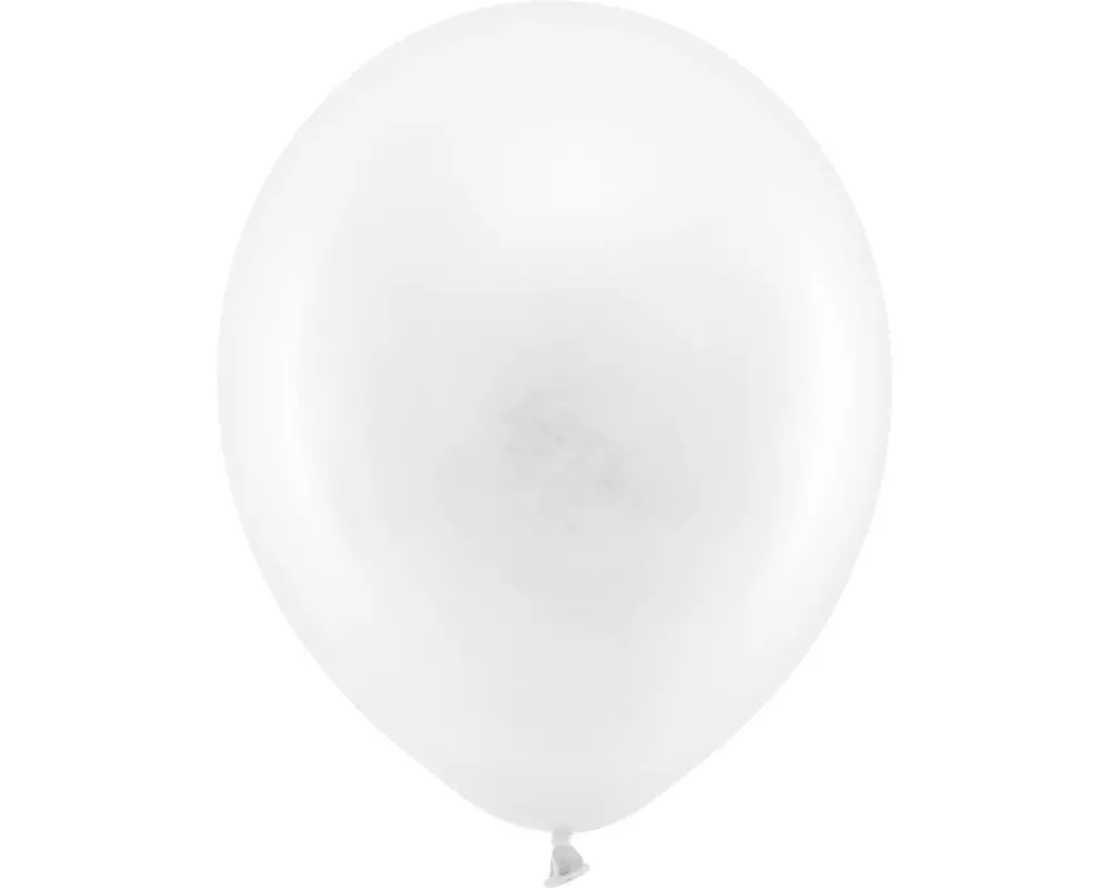 Partydeco Luftballon Uni Rainbow Pastel 10 Stück, Weiss, Ø 30 cm