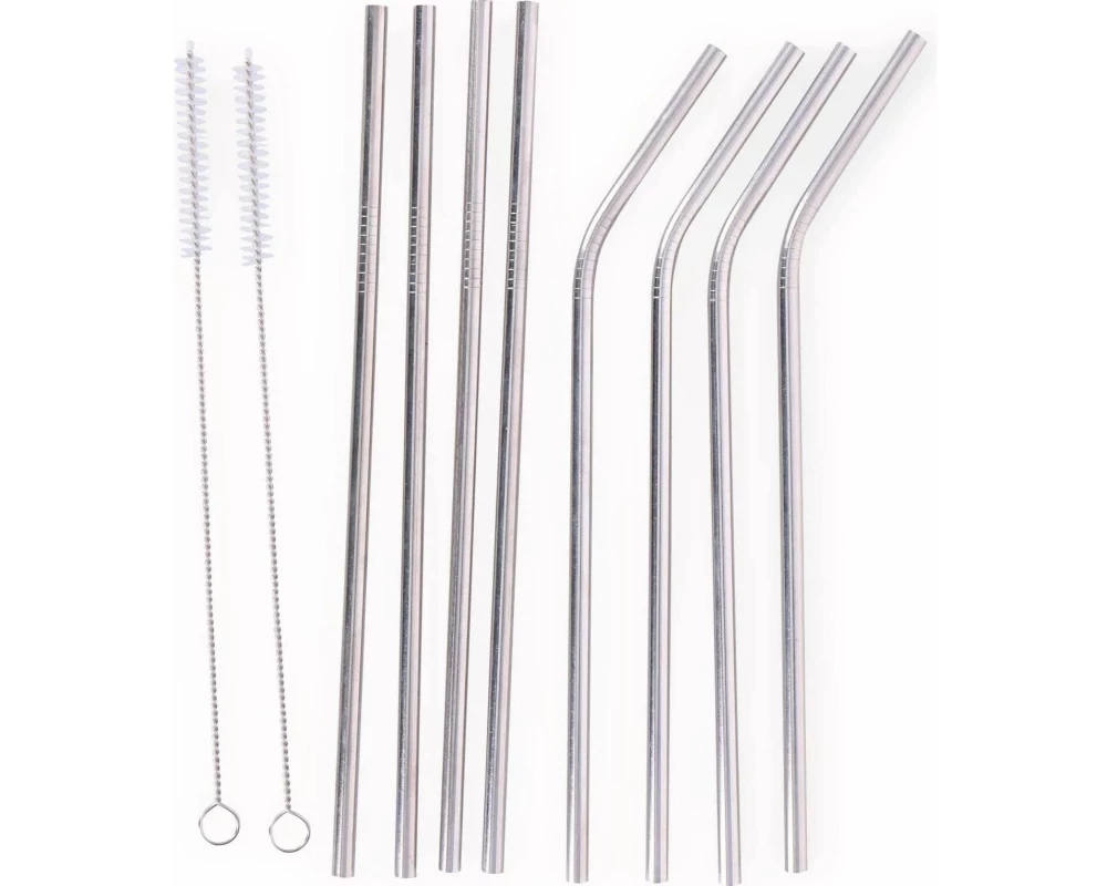 alpina Montana Trinkhalm 8 Stück, Silber