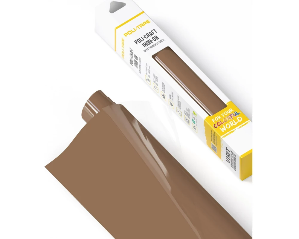 Poli-Tape Aufbügelfolie Poli-Flex turbo, 30.5 x 122 cm, Kaffee