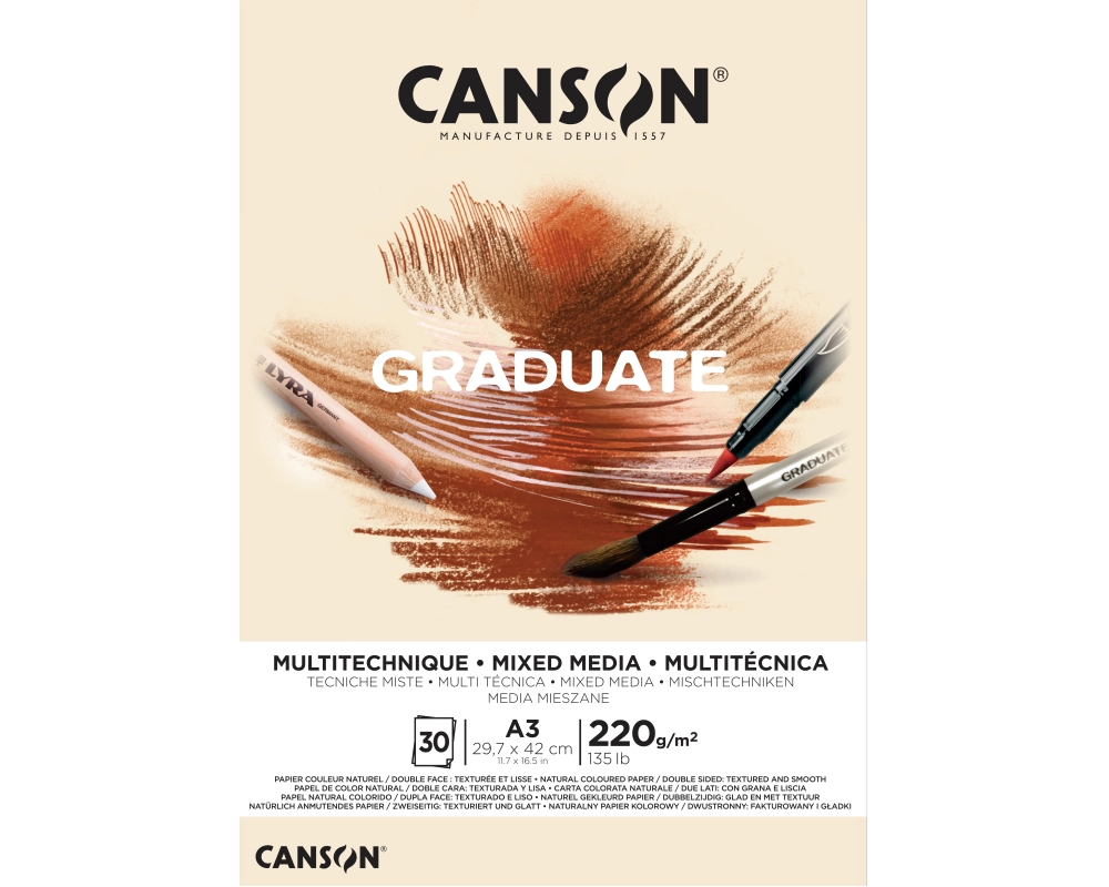 CANSON Graduate Mixed Media A3 400110369 20 Blatt, beige, 220g
