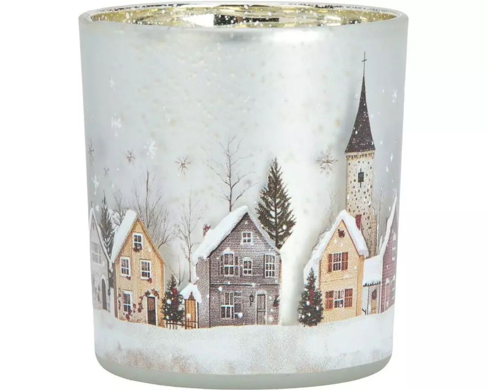 G. Wurm Windlicht Weihnachtshäuser 8 cm