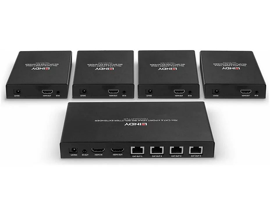 LINDY 70m, 4 Port, Cat.6, HDMI, 4K60, Splitter, Extender