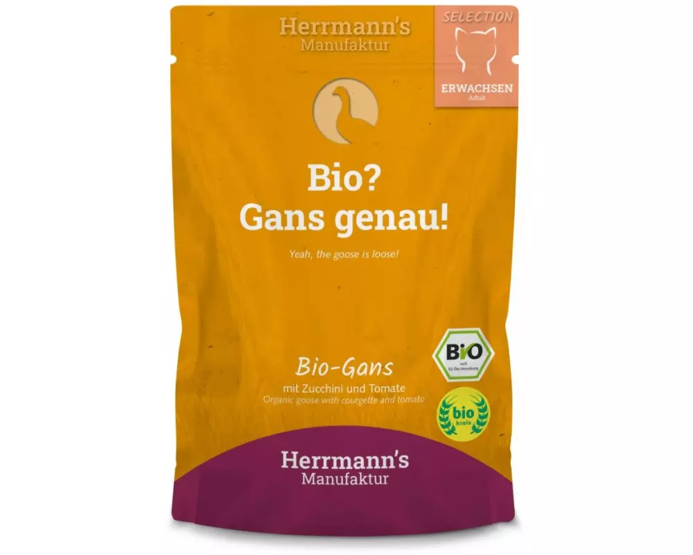 Herrmann's Nassfutter Bio Gans mit Zucchini und Tomaten