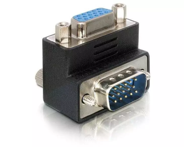 Delock Winkeladapter 90°, m-f VGA - VGA