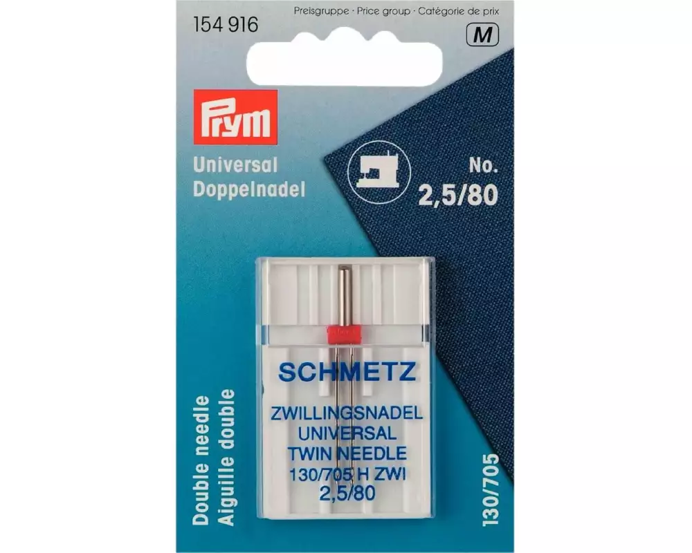 Prym Nähmaschinennadel Universal Nr. 80 Doppel, 1 Stück