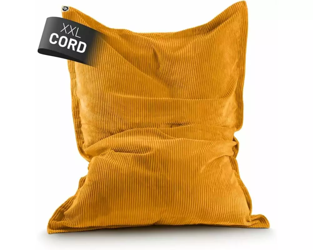 Lumaland Sitzsack Cord Senfgelb, 380 l