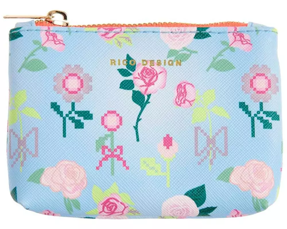 Rico Design Etui La Vie en Rose 10.5 x 7.5 cm, Blau/Rosa