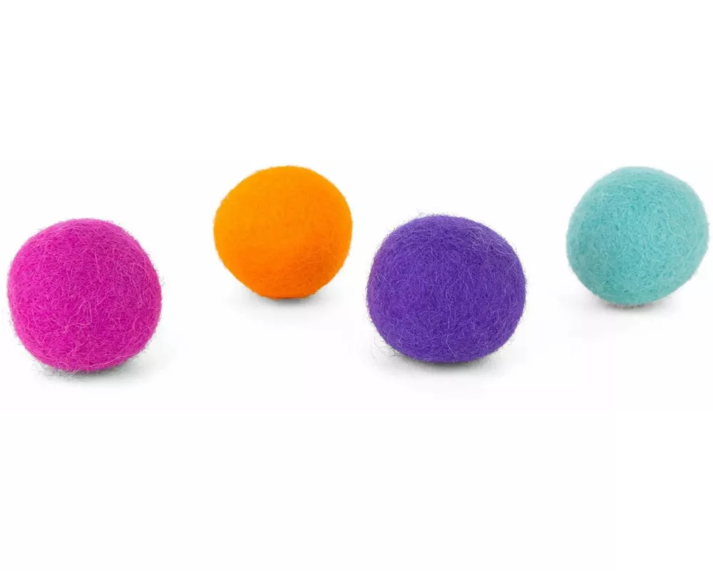 District 70 Katzen-Spielzeug Glow Felt Ball Toys, 35 mm, 4 Stück