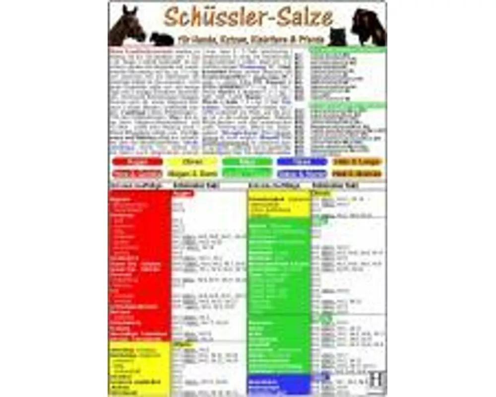Schüssler-Salze für Hunde, Katzen, Kleintiere und Pferde. DIN A5