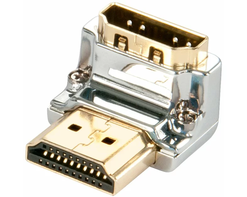 LINDY CROMO Video Adapter, HDMI/A-HDMI/A M-F, 90 degree Down Connector