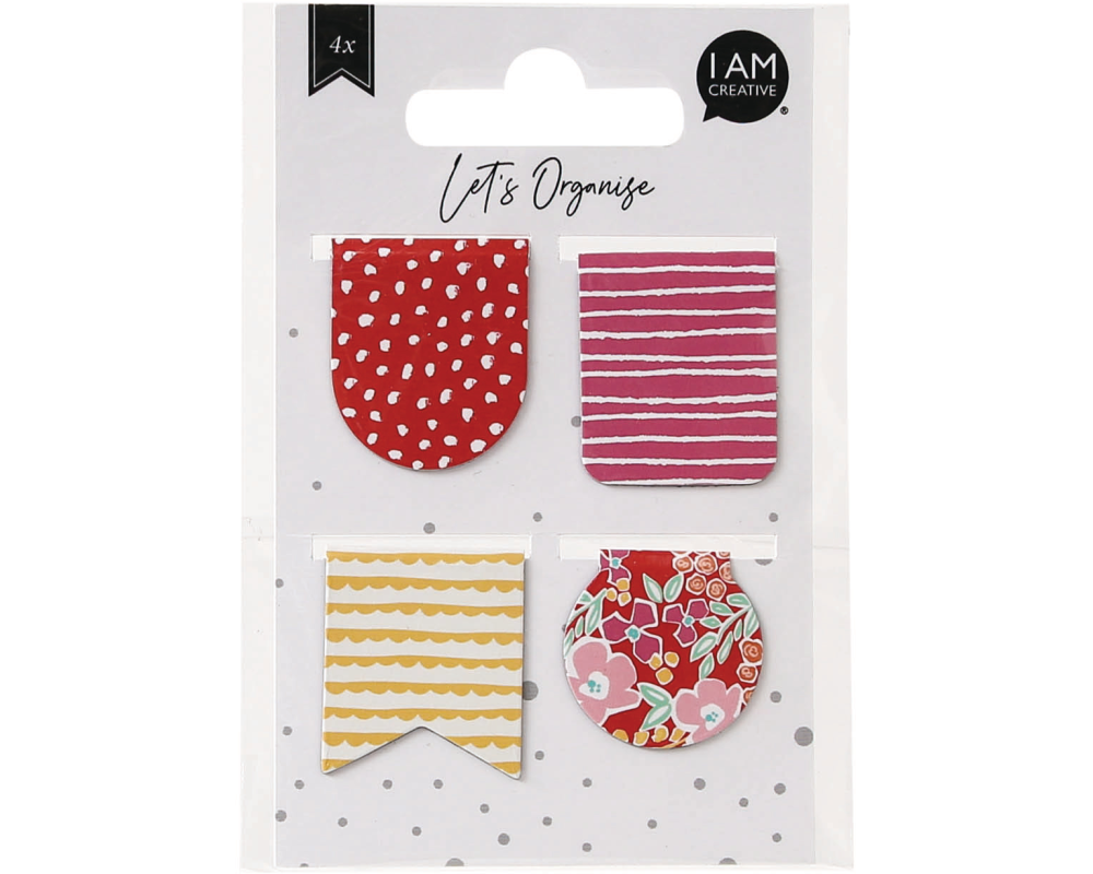 I AM CREATIVE Bookmark Let`s Organize 4035.05 magnetisch, 4 assorted